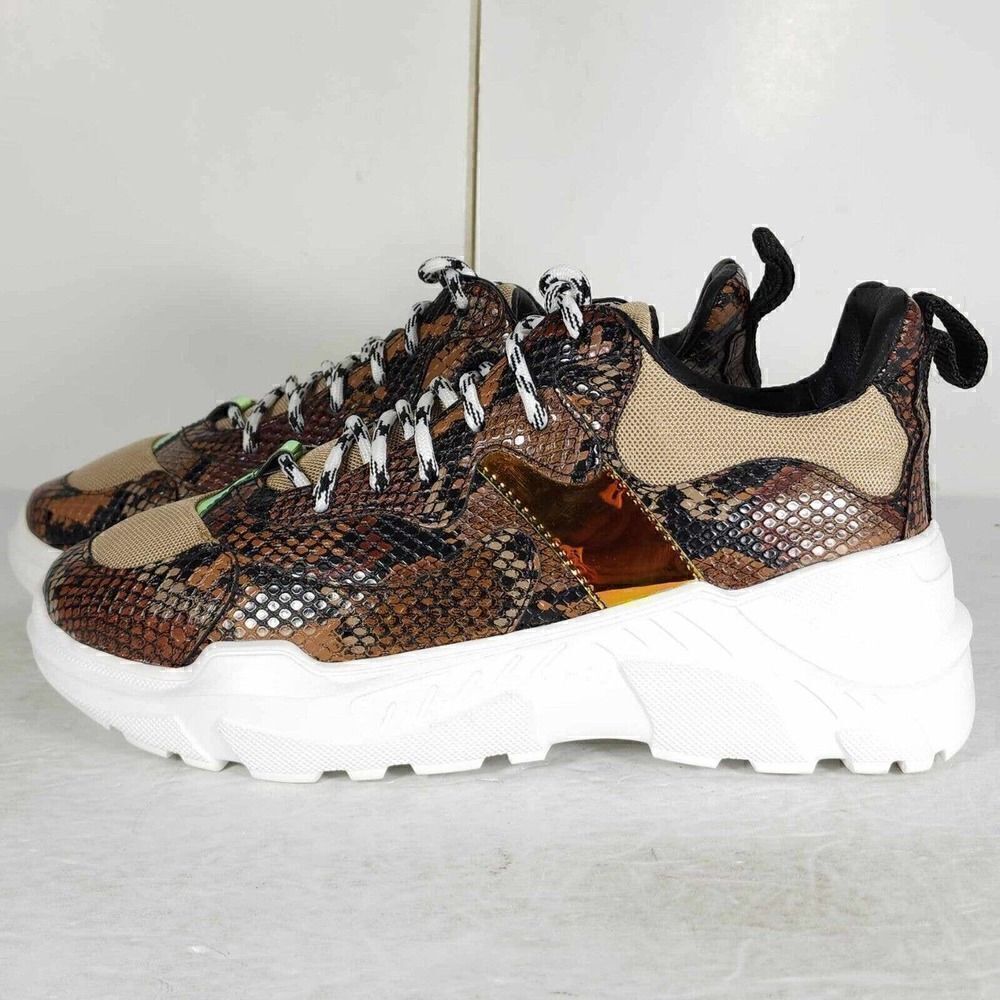 John Geiger Men's 003 US 7 Brown Python Law Top Casual Fashion Sneakers Shoes - Picture 2 of 12